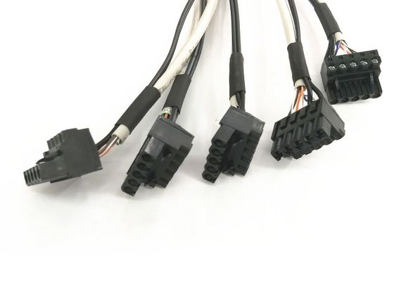 दायां कोण औद्योगिक वायर हार्नेस डीसी पावर कॉर्ड Cat5e Utp 26awg / 4p Gy जैकेट