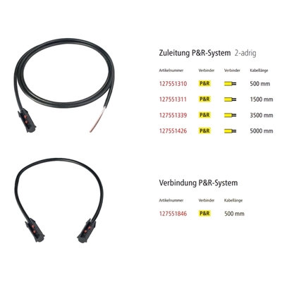 हेर्थ + बस कनेक्टिंग केबल ओवरमोल्ड केबल असेंबली पुलिस ट्रक लाइट बार के लिए